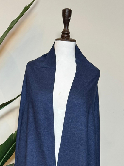 Cashmere Plain Pashmina Shawl ( Blue )