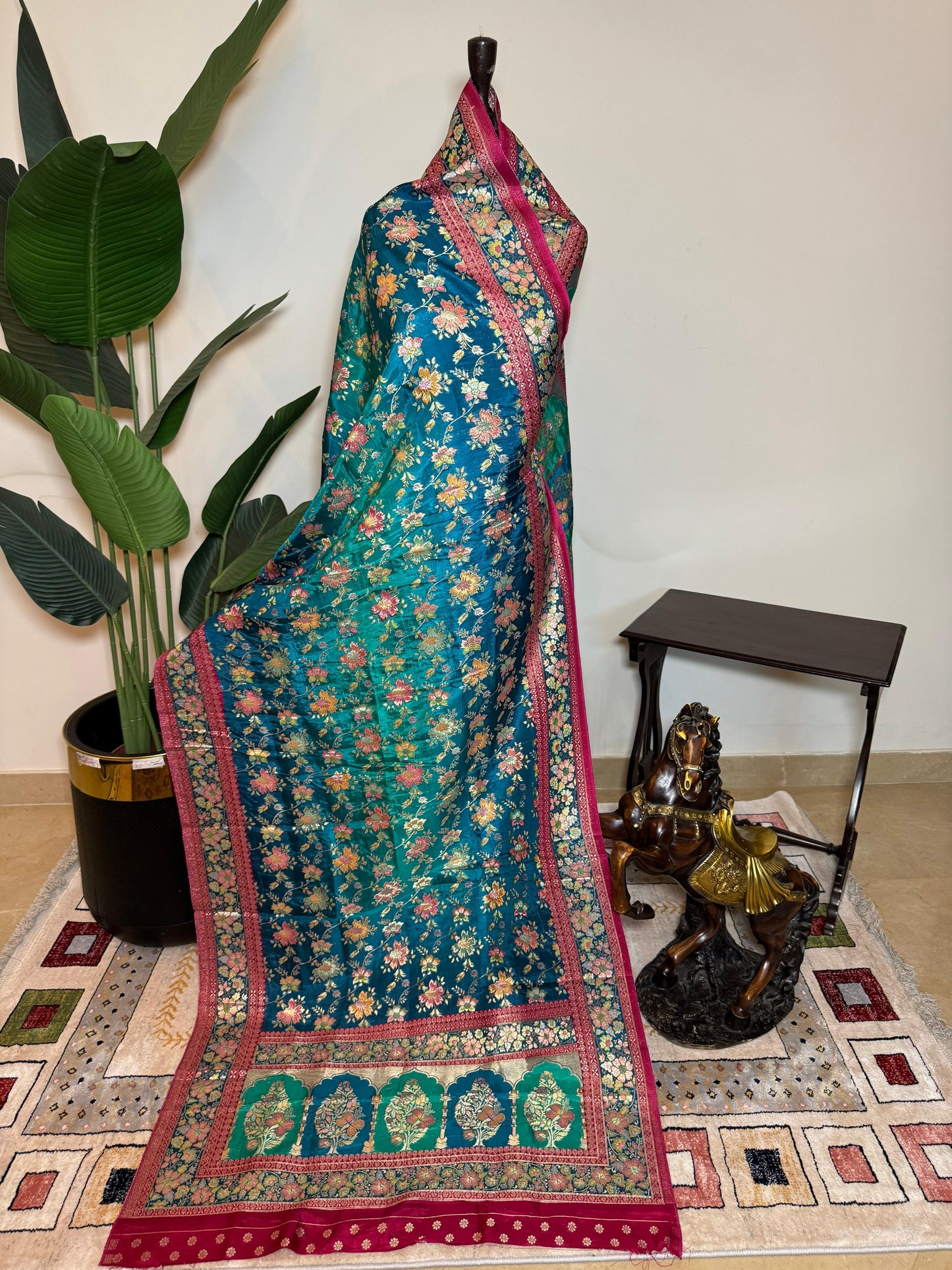 Kani Silk Pashmina Shawl ( Firozi Shade )