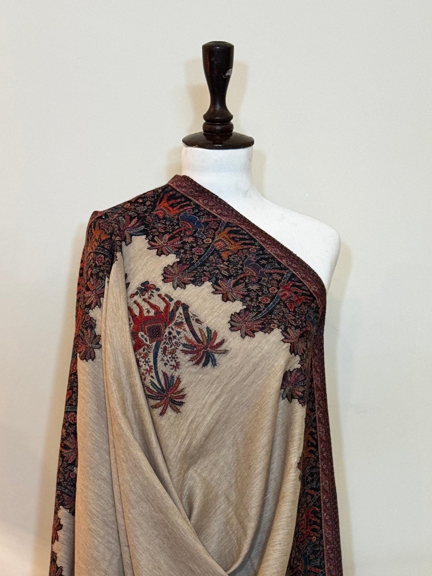 Skin Camel Kani Pashmina Shawl