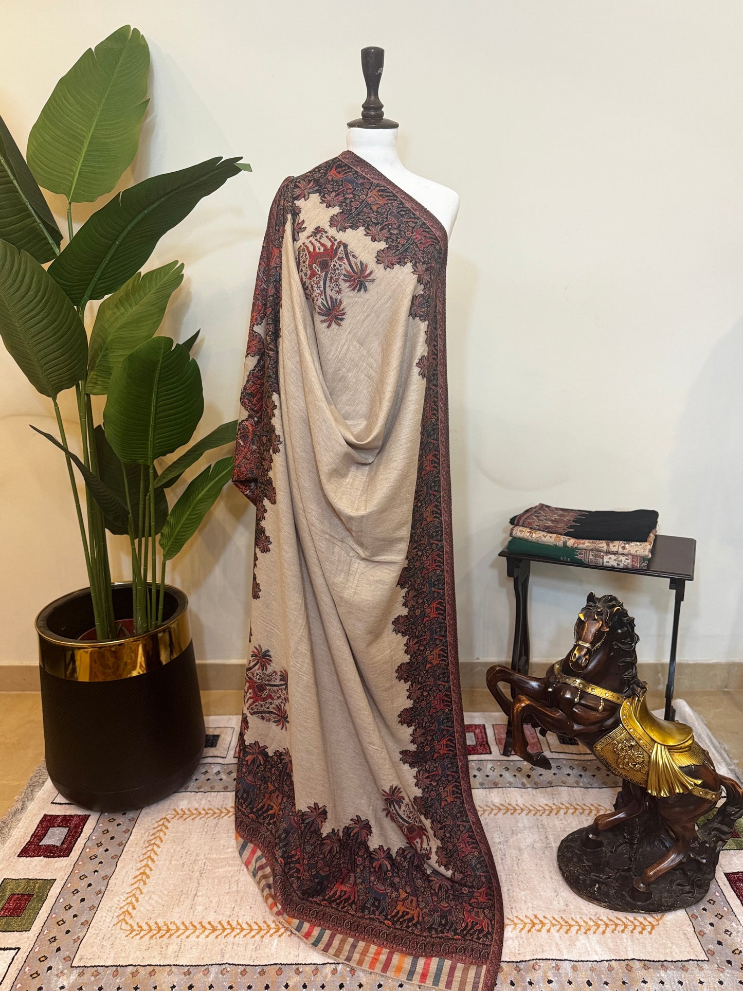 Skin Camel Kani Pashmina Shawl