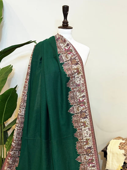 Darbari Green Kani Pashmina Shawl