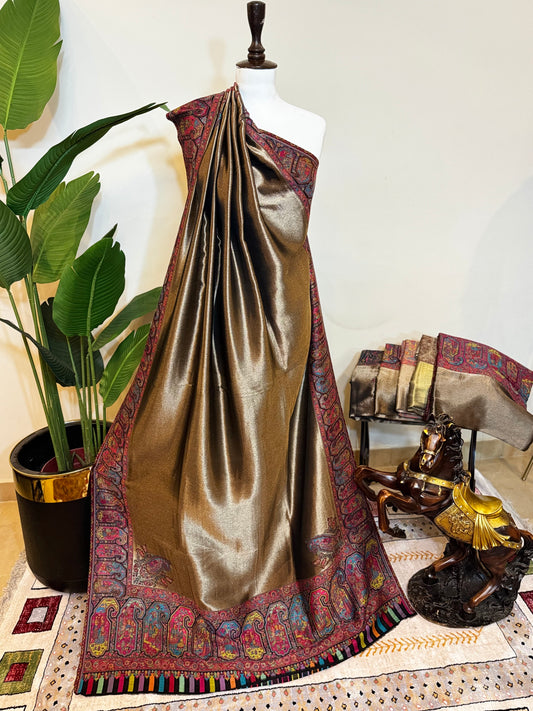 Moonlight Kani Pashmina Shawl (Brown)