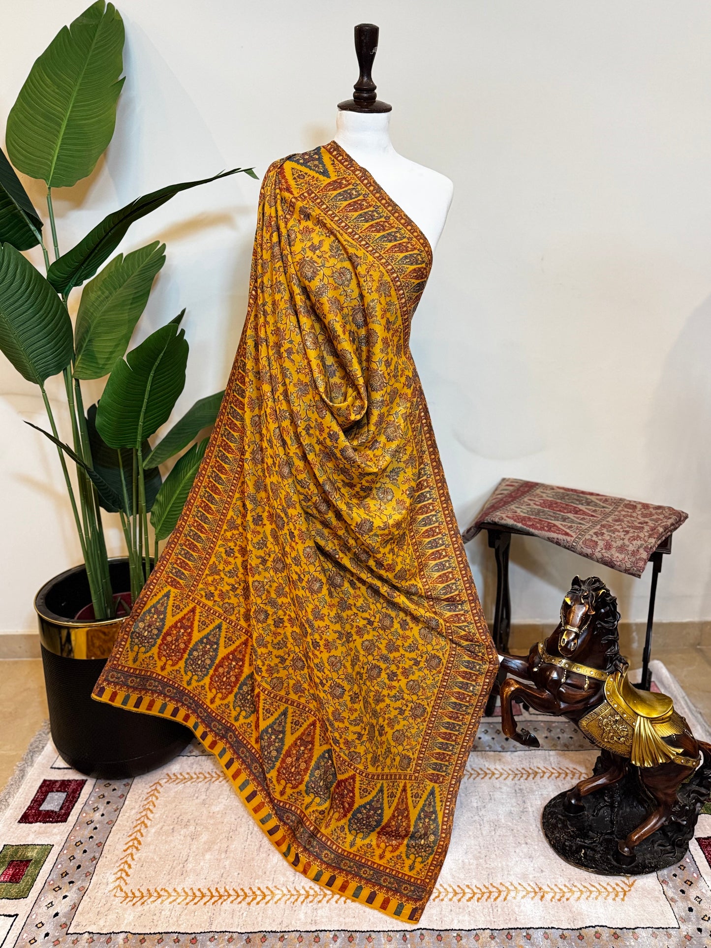 Kani Zari Pashmina Shawl ( Mustard )