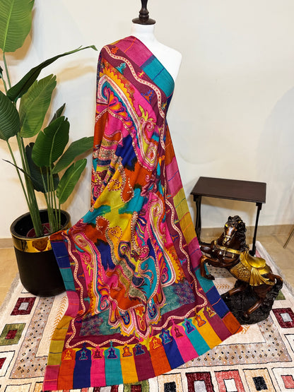 Kalamkari Pashmina Shawl ( Multicolours )