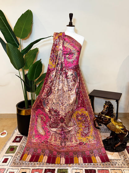 Kalamkari Pashmina Shawl ( Pink )