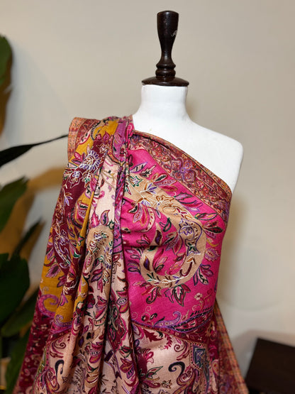 Kalamkari Pashmina Shawl ( Pink )